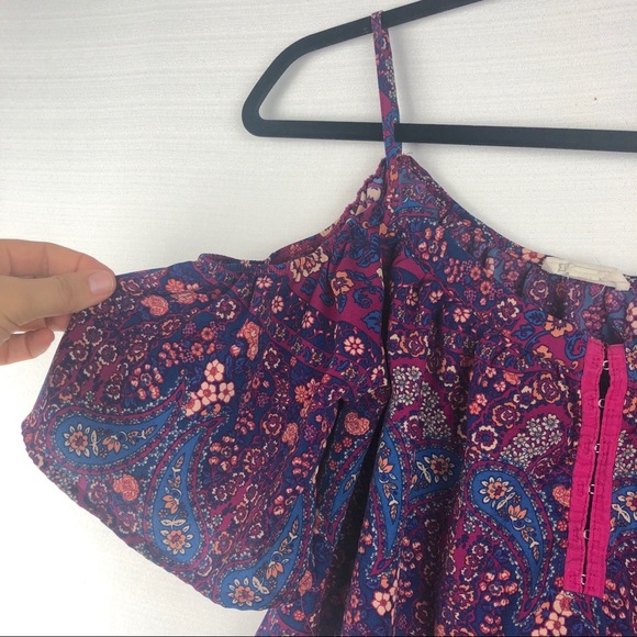 LA Hearts Top Women’s S Purple & Pink Floral Print Ruffle Details. - Picture 5 of 6